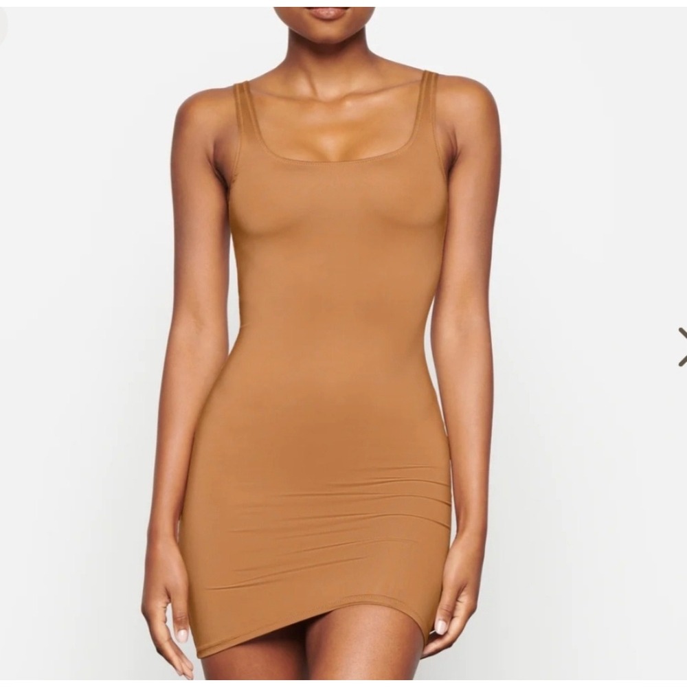 NWT SKIMS Sleeveless Swim Tank Mini Dress Nude 3X